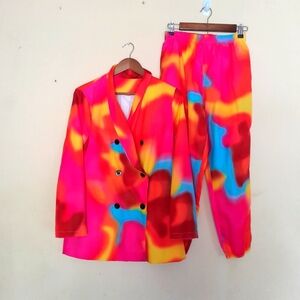 2 PC. Women Multicolored Blazer and Pant Set Size 3XL